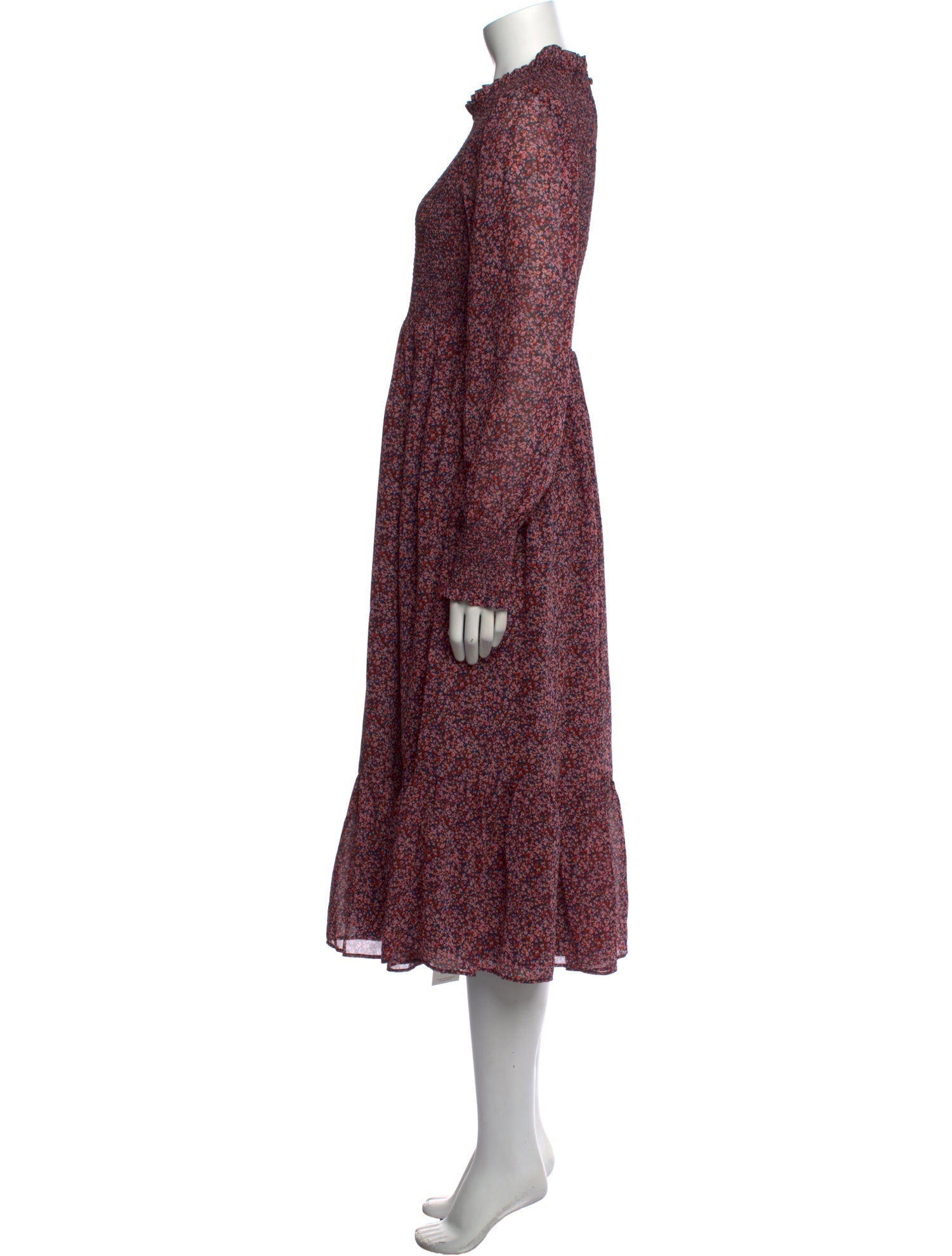 Hatch Floral Print Long Dress