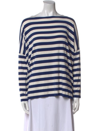 Hatch Striped Bateau Neckline Top
