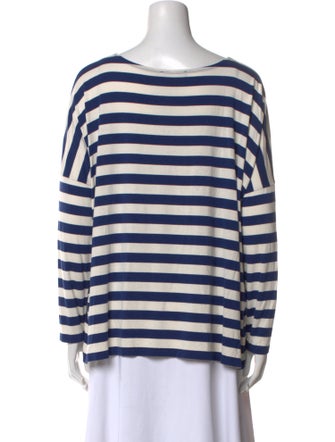 Hatch Striped Bateau Neckline Top