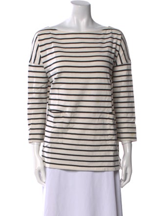 Hatch Striped Bateau Neckline Top