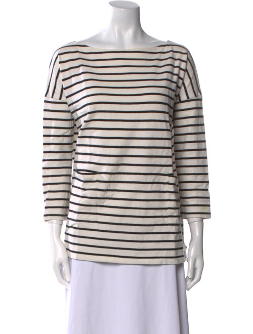 Hatch Striped Bateau Neckline Top