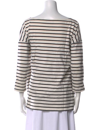 Hatch Striped Bateau Neckline Top