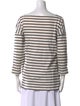 Hatch Striped Bateau Neckline Top