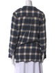 Hatch Plaid Print Long Sleeve Button-Up Top