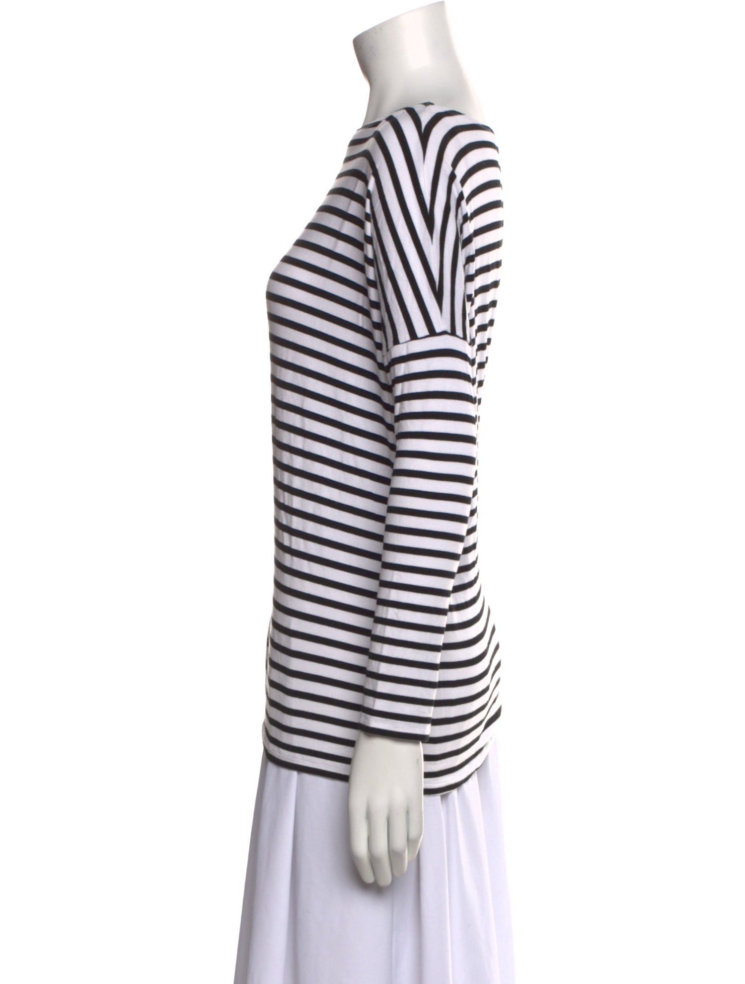 Hatch Striped Bateau Neckline Top
