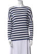 Hatch Striped Bateau Neckline Top