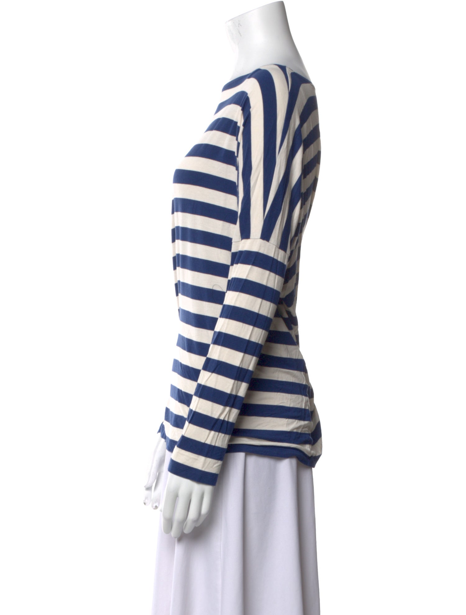 Hatch Striped Bateau Neckline Top