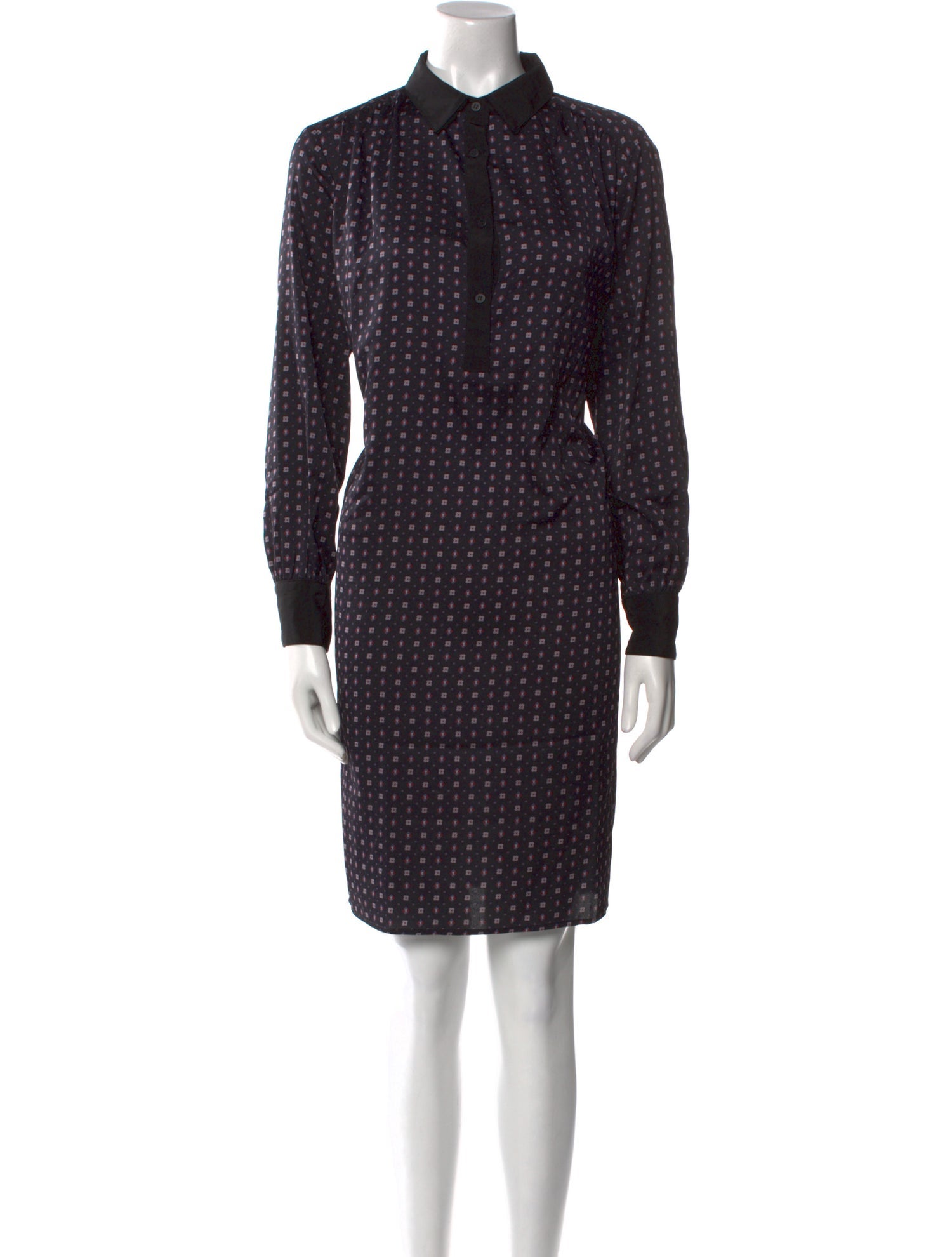 Hatch Printed Knee-Length Dress