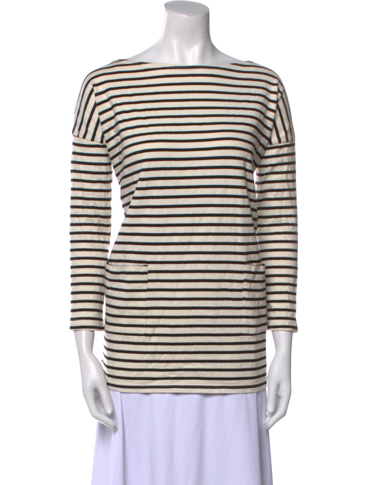 Hatch Striped Bateau Neckline T-Shirt
