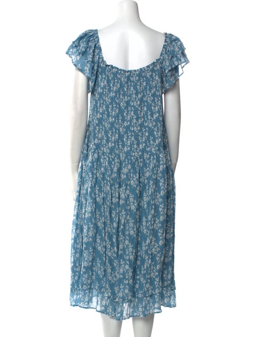 Hatch Floral Print Midi Length Dress