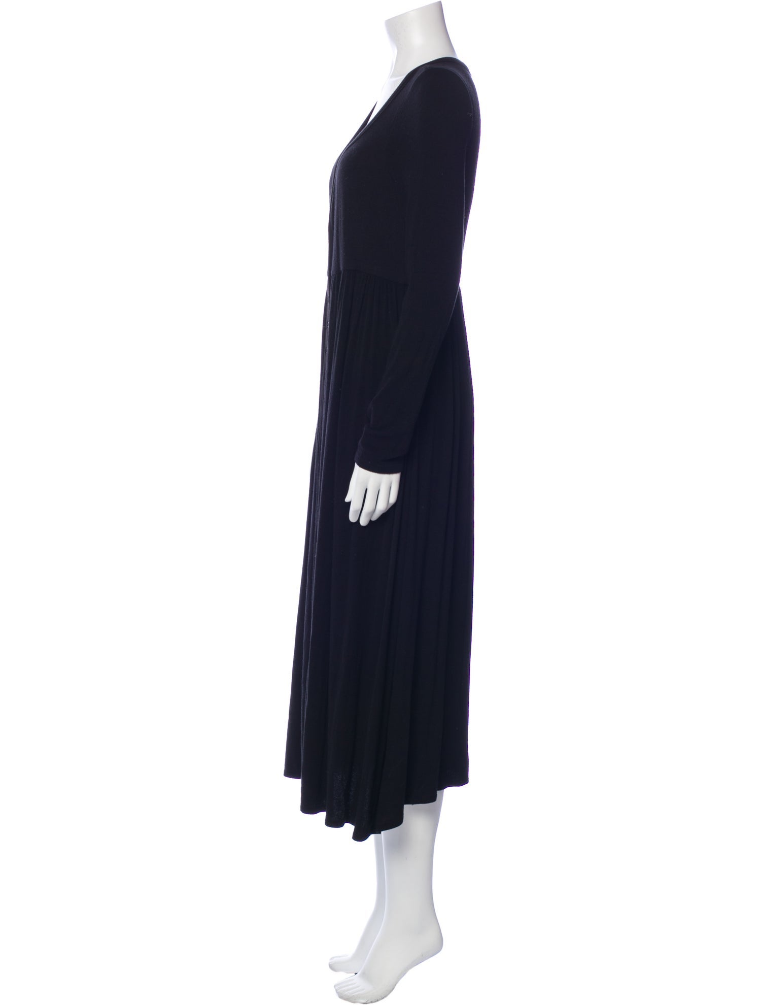 Hatch V-Neck Long Dress