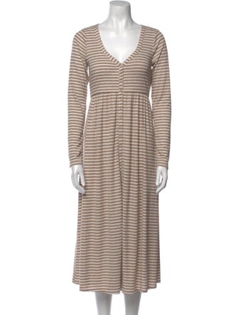 Hatch Striped Long Dress