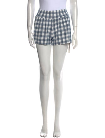 Hatch Plaid Print Mini Shorts