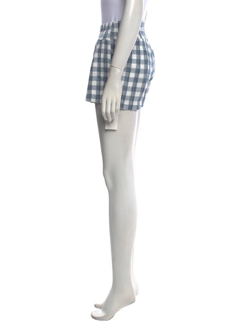 Hatch Plaid Print Mini Shorts