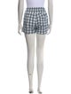 Hatch Plaid Print Mini Shorts