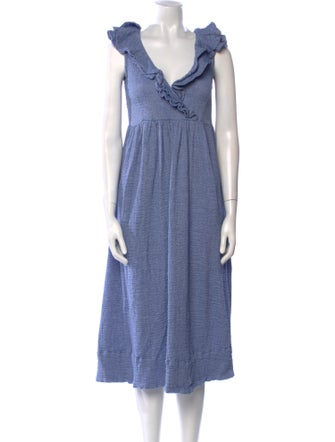 Hatch V-Neck Midi Length Dress