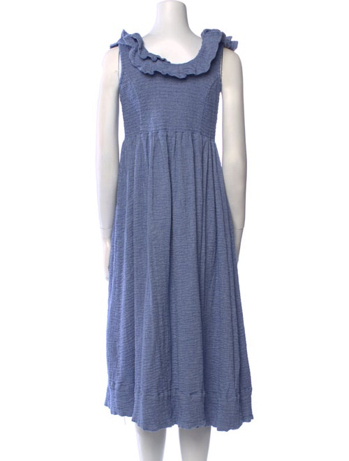 Hatch V-Neck Midi Length Dress