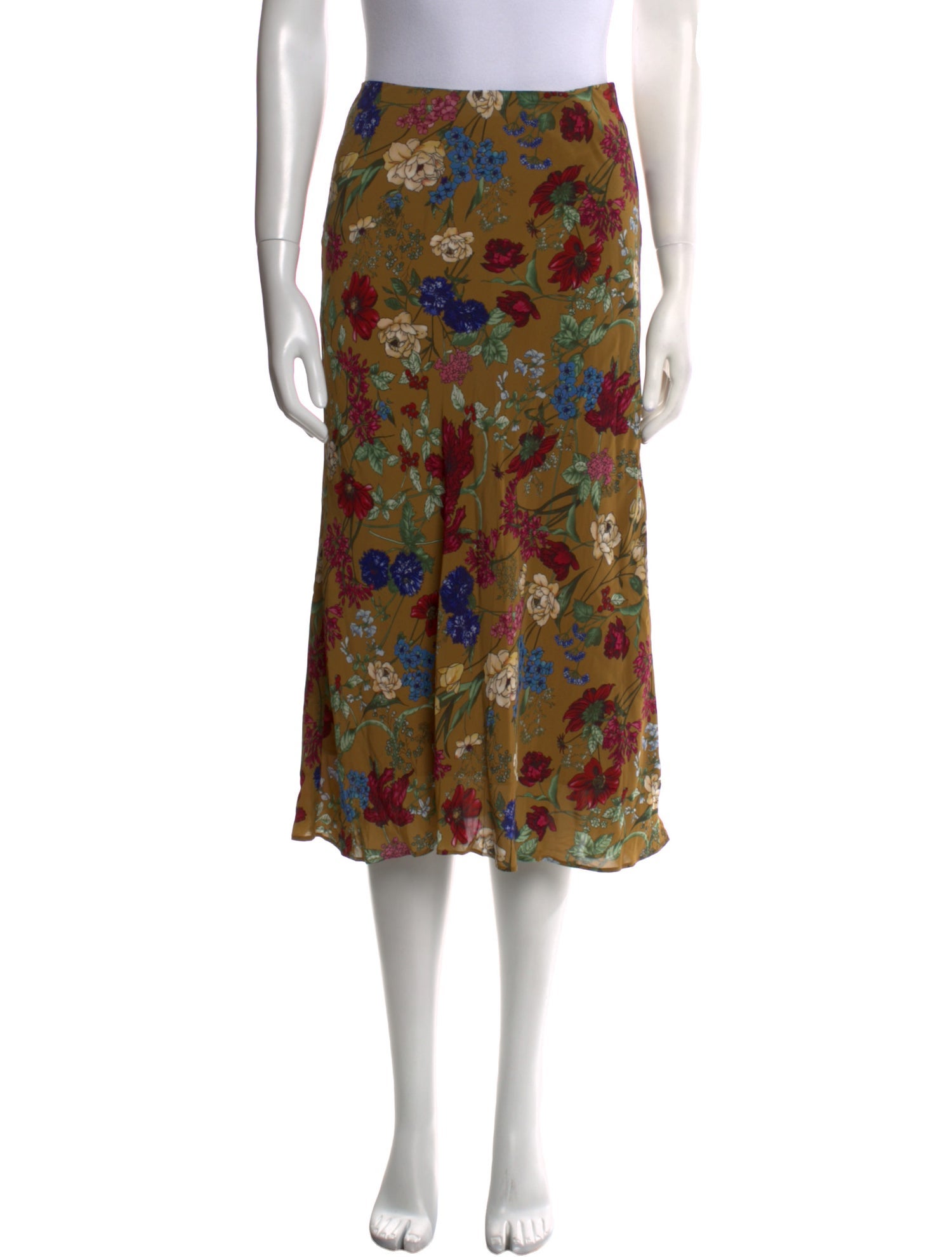 Hatch Floral Print Knee-Length Skirt