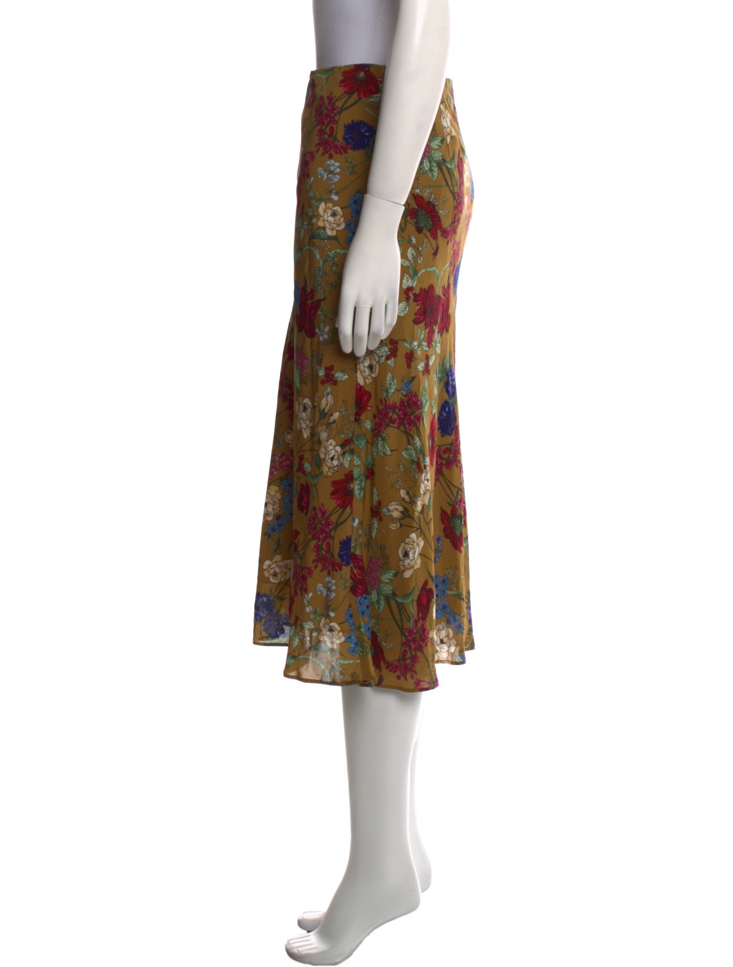 Hatch Floral Print Knee-Length Skirt