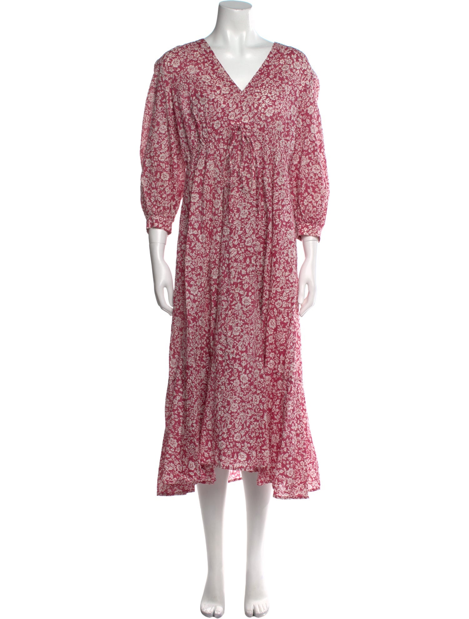 Hatch Floral Print Long Dress