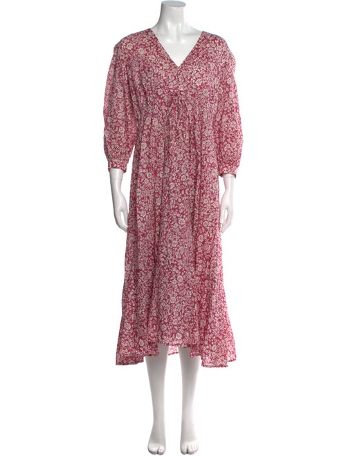 Hatch Floral Print Long Dress