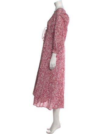 Hatch Floral Print Long Dress