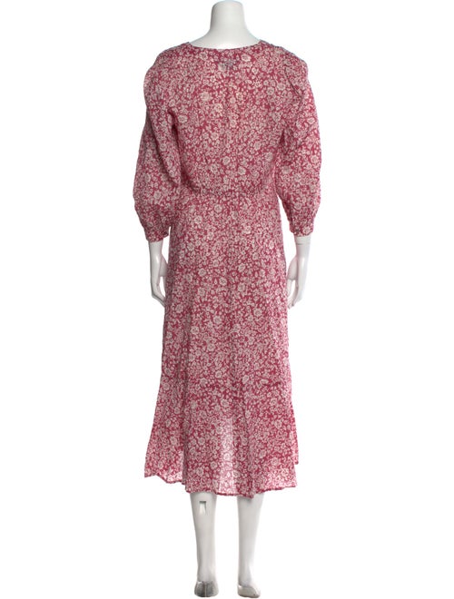 Hatch Floral Print Long Dress