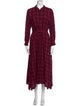 Hatch Plaid Print Long Dress