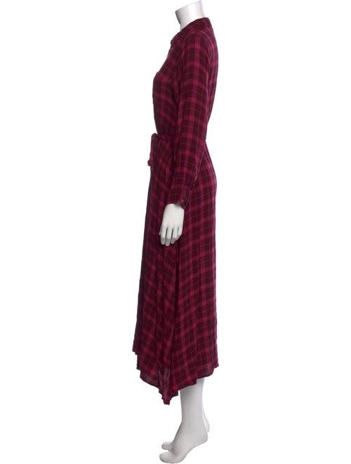 Hatch Plaid Print Long Dress