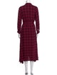 Hatch Plaid Print Long Dress