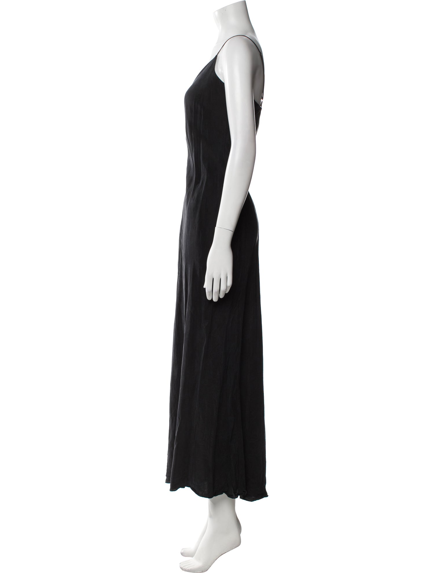 Hatch V-Neck Long Dress