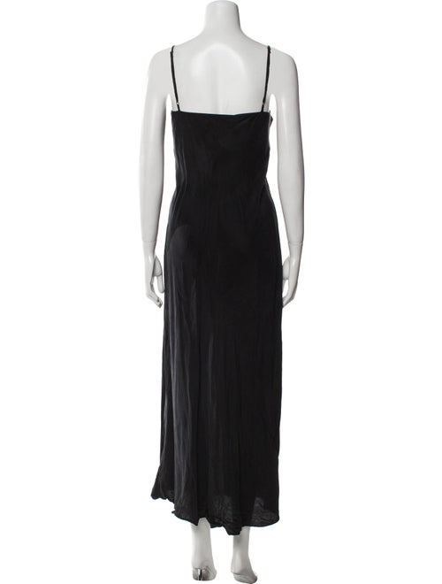 Hatch V-Neck Long Dress