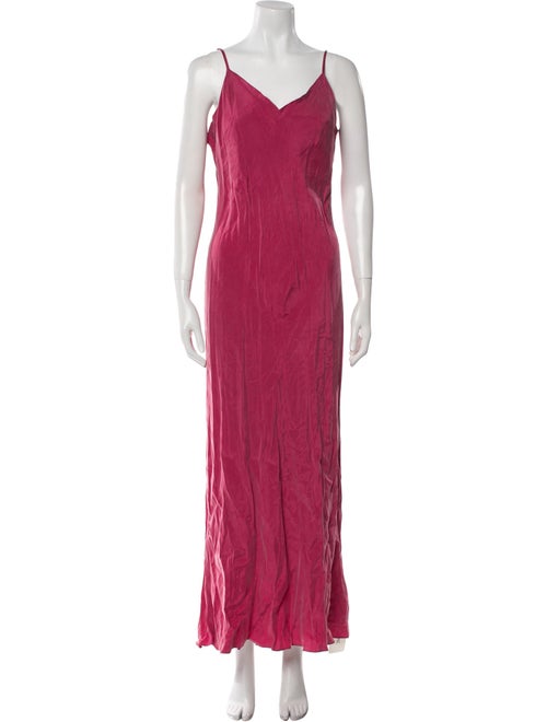 Hatch V-Neck Long Dress