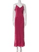 Hatch V-Neck Long Dress