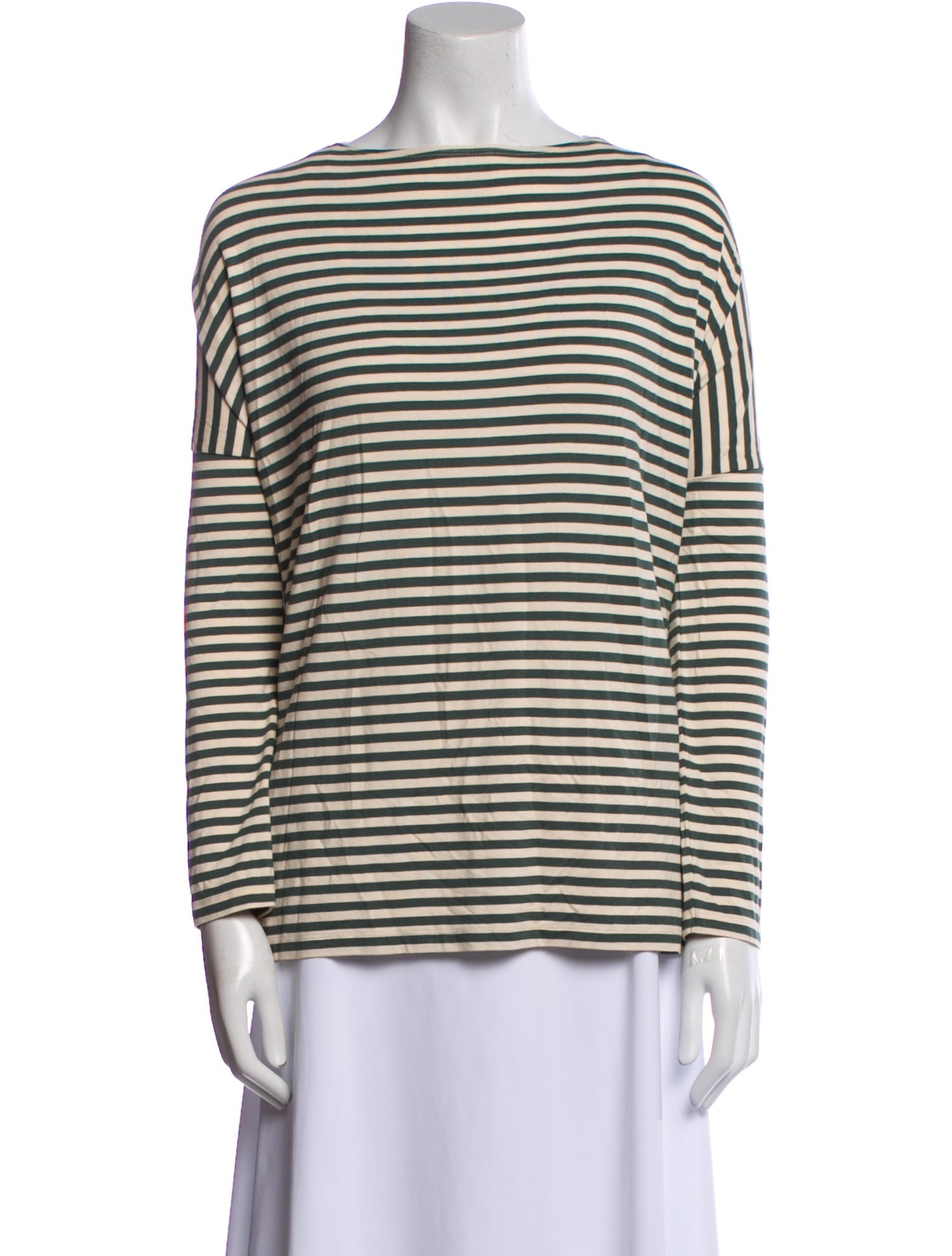 Hatch Striped Bateau Neckline Top