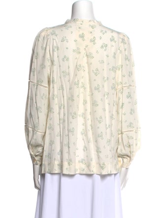 Hatch Printed V-Neck Blouse