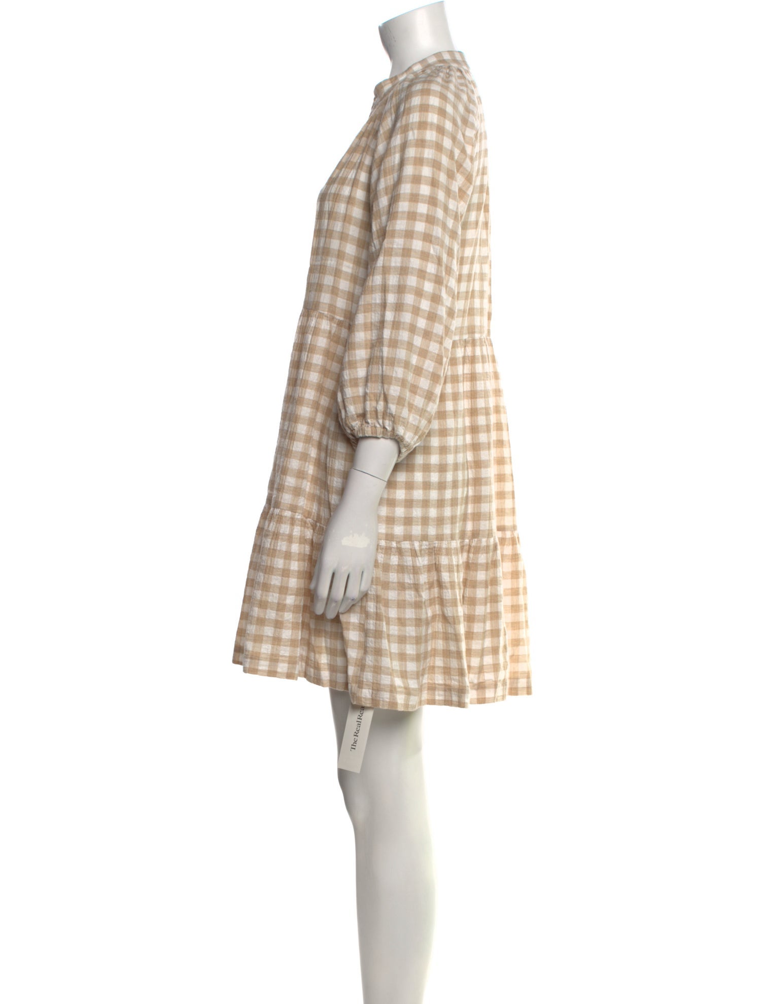 Hatch Plaid Print Mini Dress