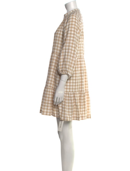 Hatch Plaid Print Mini Dress