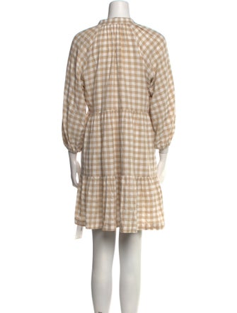 Hatch Plaid Print Mini Dress