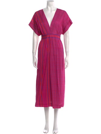 Hatch V-Neck Midi Length Dress