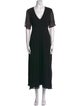 Hatch V-Neck Long Dress