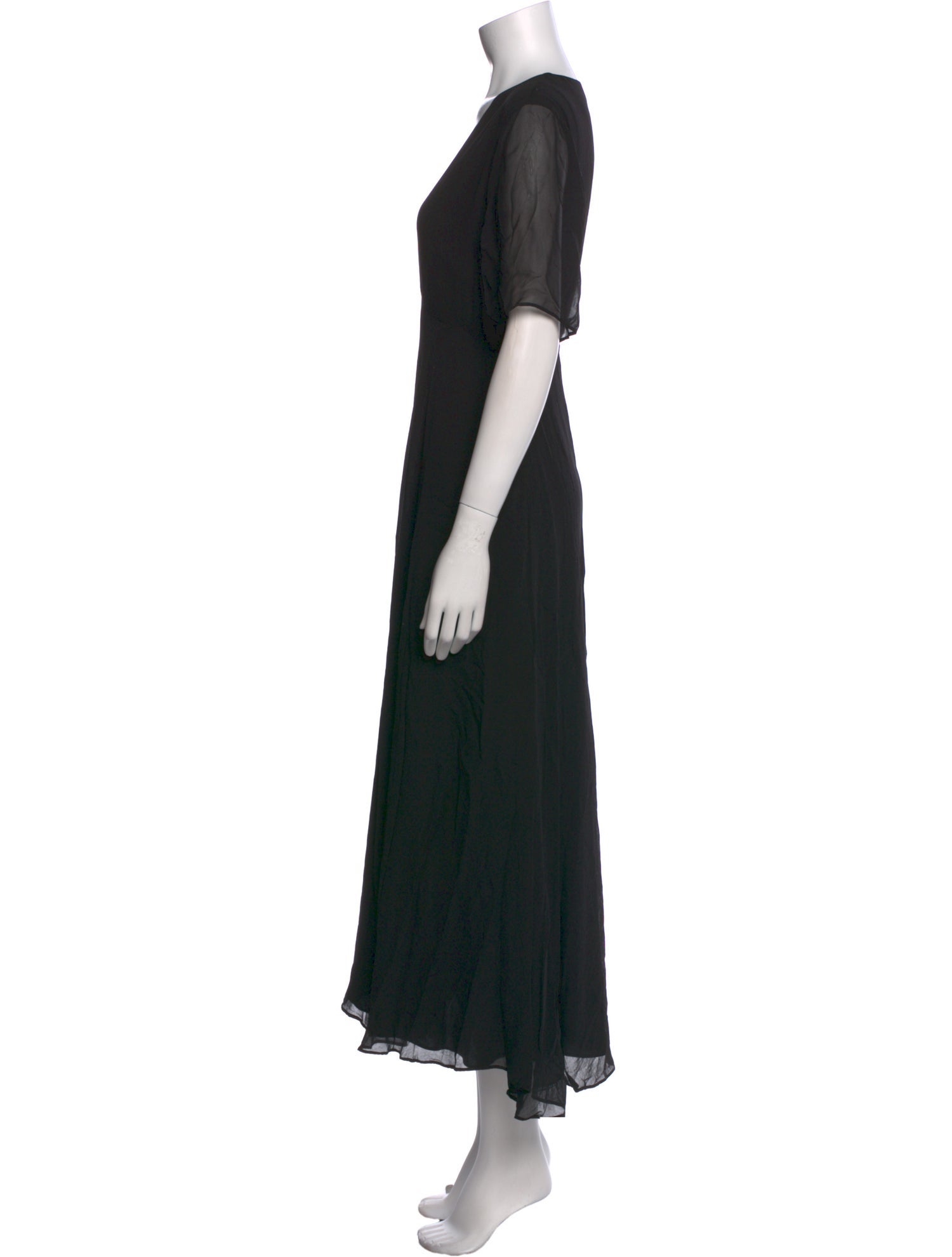 Hatch V-Neck Long Dress