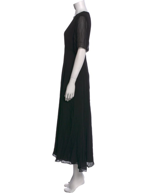 Hatch V-Neck Long Dress