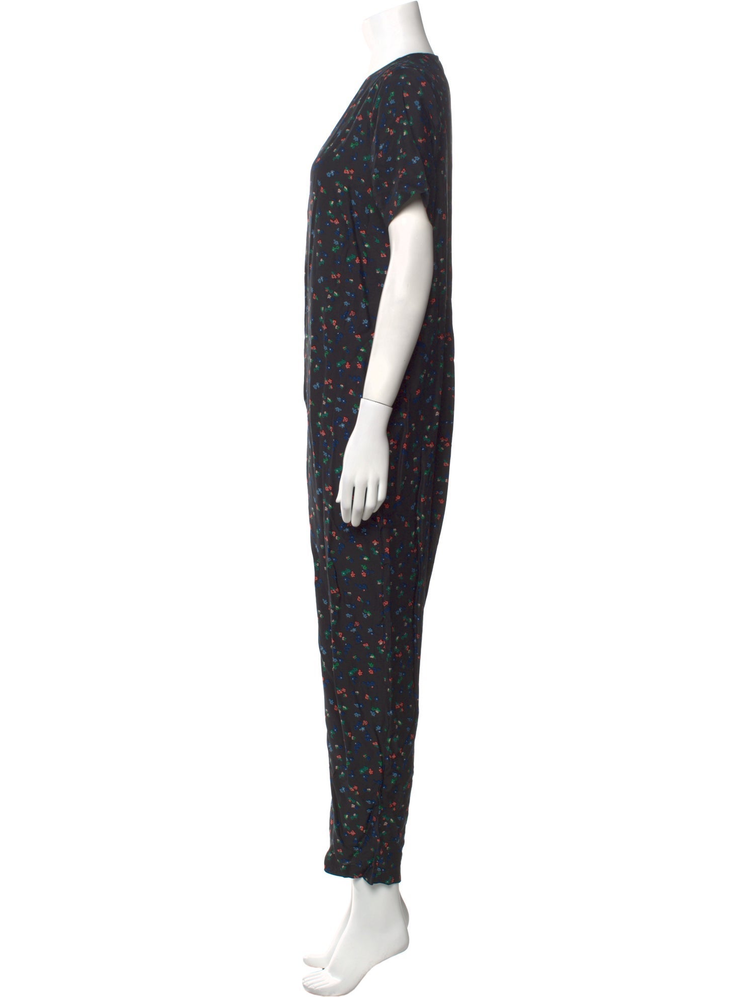 Hatch Floral Print V-Neck Jumpsuit