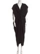Hatch V-Neck Long Dress