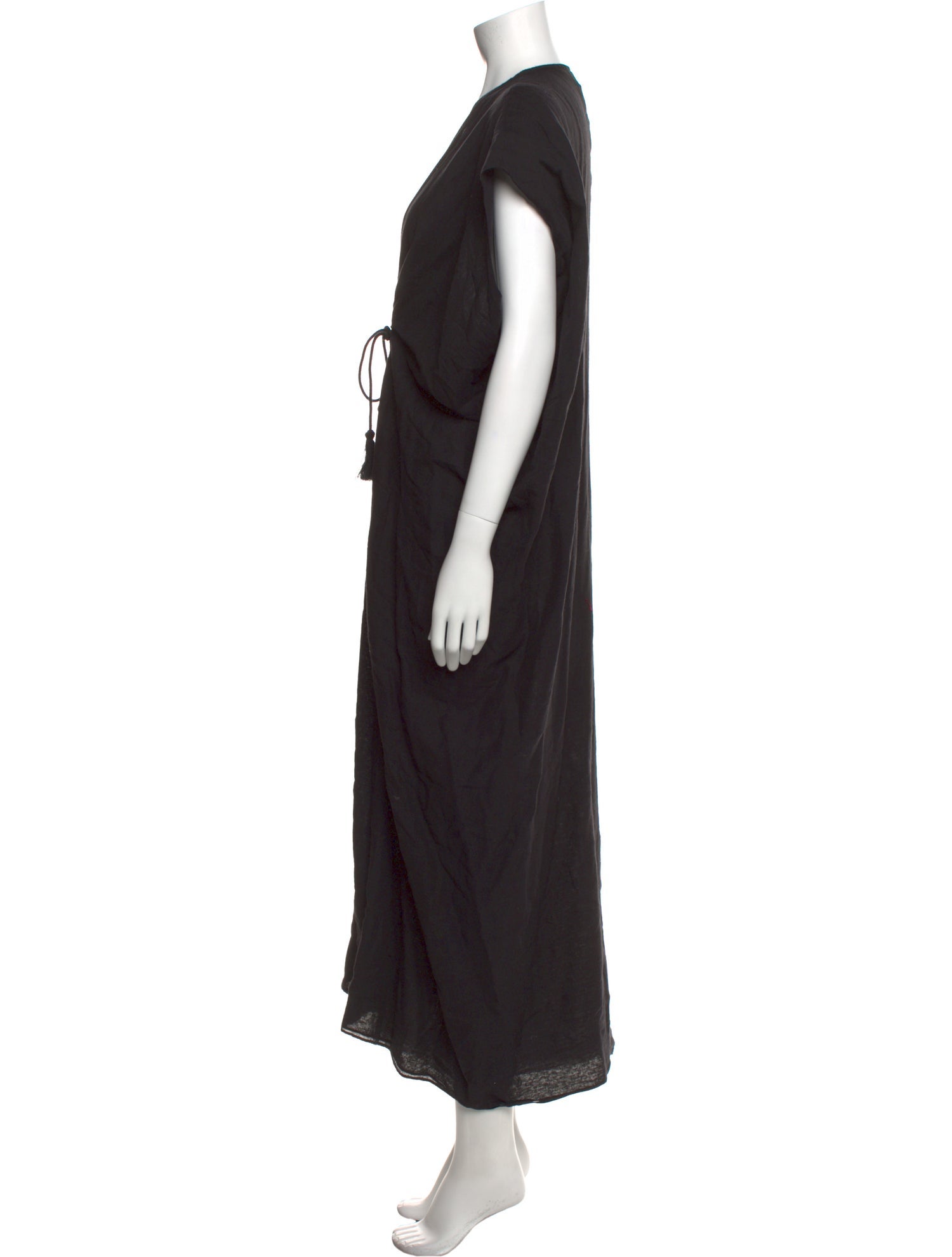 Hatch V-Neck Long Dress