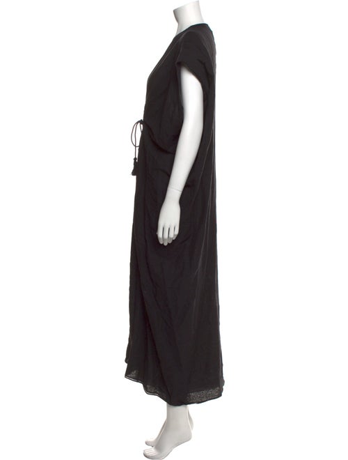 Hatch V-Neck Long Dress