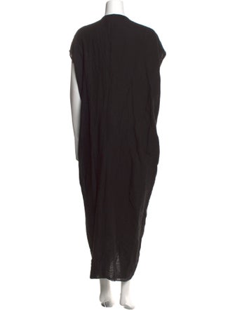 Hatch V-Neck Long Dress