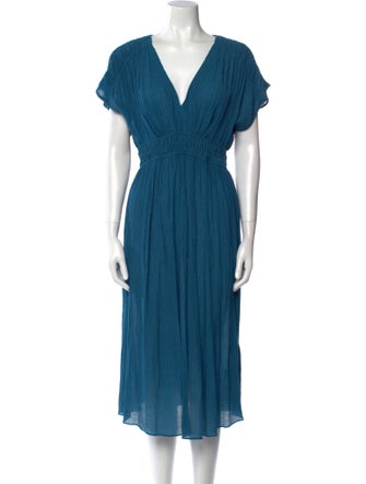 Hatch V-Neck Midi Length Dress