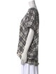 Hatch Plaid Print V-Neck Tunic